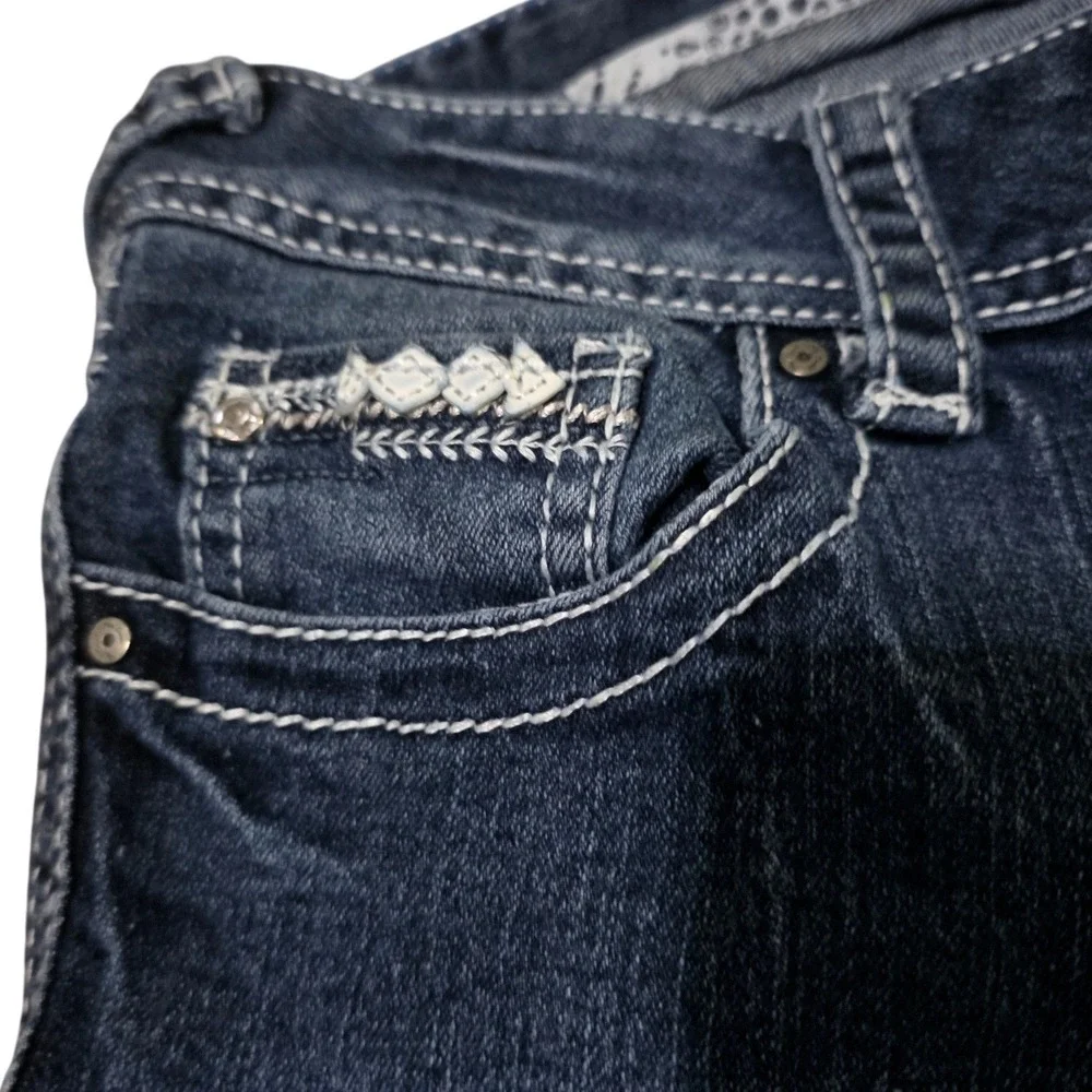 Red Camel Womens Blue Denim Jeans Rhinestone Embellished Pockets Bootcut Size 9‎ - Picture 7 of 12